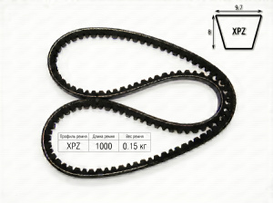 Ремень зубчатый XPZ 1000/3VX395 TRUE BELTS