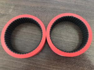 Ремень протяжный бесшовный 255 L 450 mm sleeve + покрытие Lina 8 mm (красный цвет)