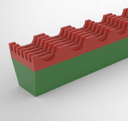 Ремень термосварной полиуретан A (13x8) 90Sh зеленый с покрытием Super Grip 