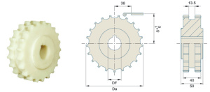 Т21 010 звездочка для цепи 820 - отливка (21 зуб, диаметр 129 м, отверстие 40 мм)