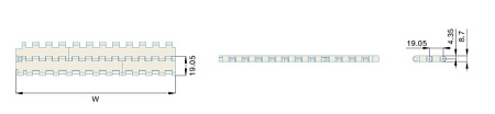 Модульная лента Holzer 5935 Flat Top шаг 19.05 мм, толщина 8.7 мм, открытость 0%, POM, коричнев цвет