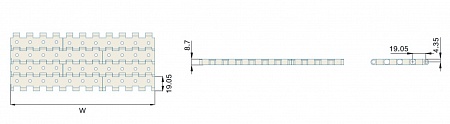 Модульная лента Holzer 5935 Peforation шаг 19.05 мм, толщина 8.5 мм, открытость 6%, POM, кор цвет