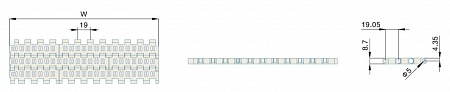 Модульная лента Holzer 5935 Flush Grid шаг 19.05 мм, толщина 8.5 мм, открытость 16%, POM, кор цвет