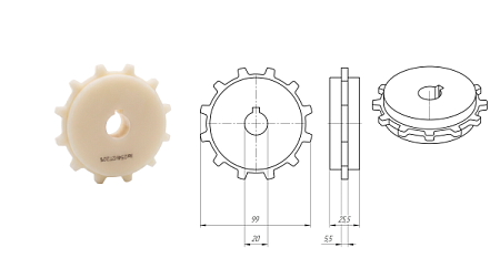 Звезда для ленты Holzer 2541 (Z12 d 99) отверстие круглое 20