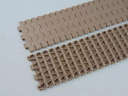 Модульная лента Holzer 5935 Flat Top шаг 19.05 мм, толщина 8.7 мм, открытость 0%, POM, коричнев цвет