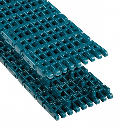 Модульная лента Holzer 1000 Flush Grid шаг 25.4 мм, толщина 8.7 мм, открытость 38%, POM зелено-корич