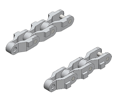 Пластиковая цепь для транспортировки ящиков 600 43 TAB POM